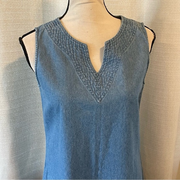 Newport News Jeanology 90’s Midi Dress Sleeveless 100% Cotton Sz 8 - Picture 2 of 7